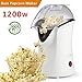 Popcorn Maker, Popcorn Machine, 1200W Hot Air Popcorn Popper Healthy Machine No Oil Needed (White)