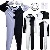 QQJVIYSI Anime Cosplay Costume Outfits Anime Black White Bodysuit Halloween Suit