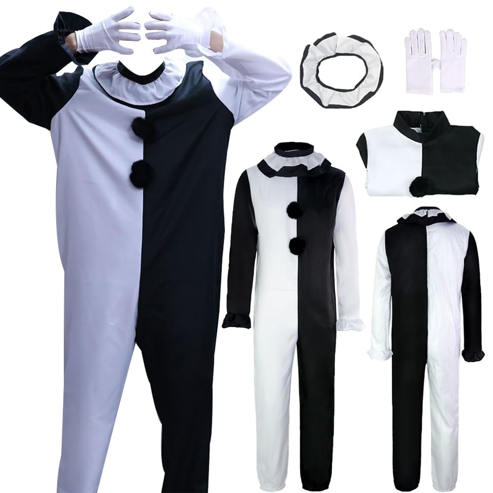Photo 1 of (incomplete item) QQJVIYSI Anime Cosplay Costume Outfits Anime Black White Bodysuit Halloween Suit(Terrifier/cosplay//01-,XL)
