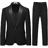 Boy Suits 3 Piece Slim Fit Formal Suit Set with Tuxedo Jacket Vest Pants for Kids Wedding Ring Bearer Party
