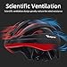 VICTGOAL Bike Helmet with USB Rechargeable Rear Light Detachable Magnetic Goggles Removable Sun Visor Mountain & Road Bicycle Helmets for Men Women Adult Cycling Helmets