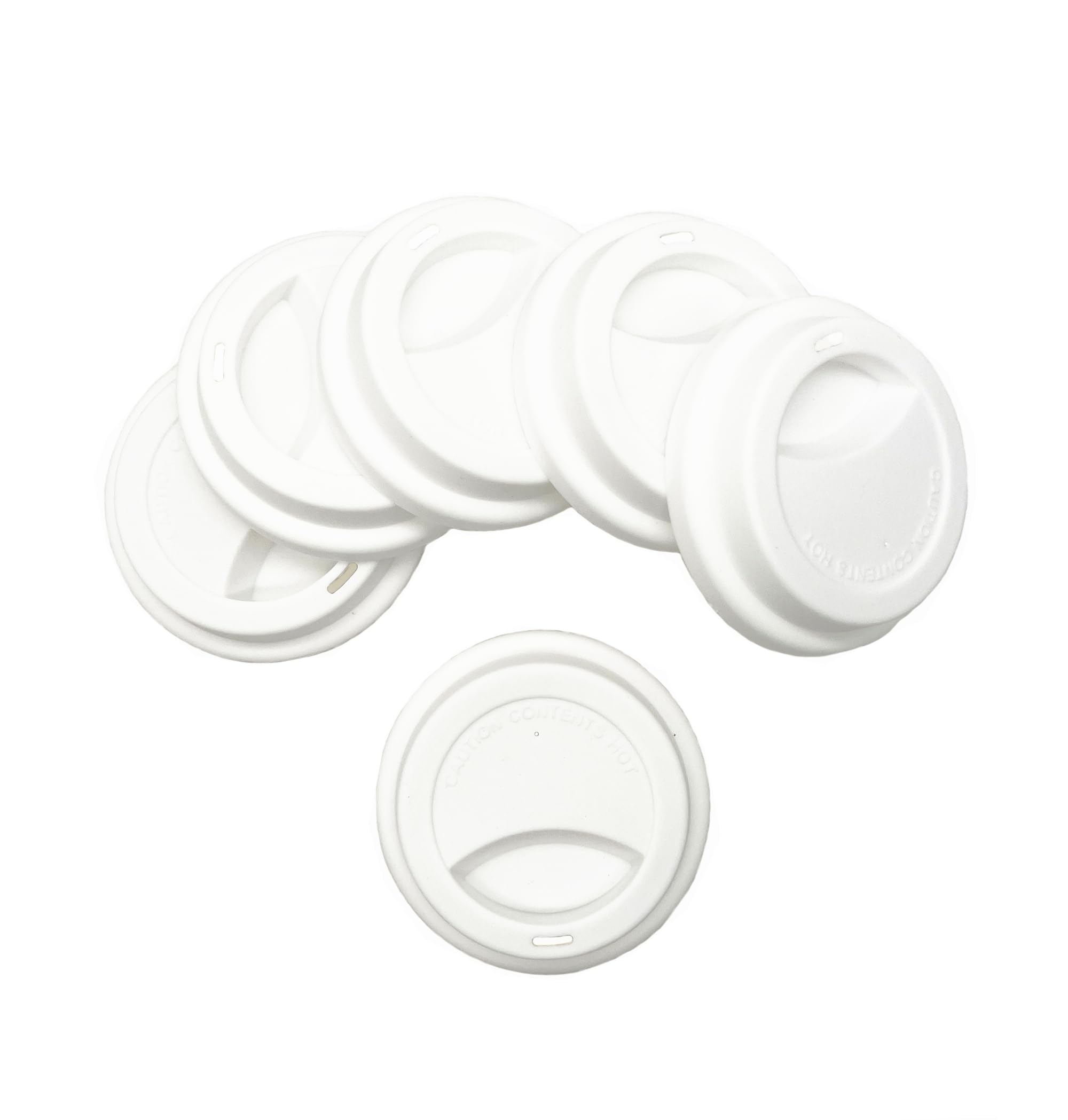 NanTun Silicone Drinking Lid Spill-Proof Cup Lids Reusable Coffee Mug Lids Coffee Cup Covers - White 6pcs — image 1