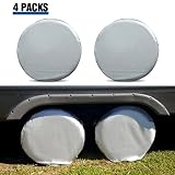 Tire Covers for RV Wheel ELUTO Set of 4 Motorhome Wheel Covers Waterproof Oxford Cotton Tire Protectors Tire Covers Fits 27" to 29" Tire Diameters