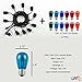 ONO-Tech Commercial Grade Outdoor, Indoor String Lights Strand 10 E26 Hanging Sockets, Include 12-Pack S14 Colorful Incandescent Bulb Deck Yard Cafe Pergola Party Tents Market Patio Gazebo