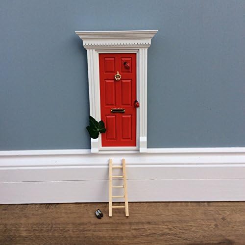 Fairy Door - Best Cherry Red Ladybird Magic Door with Ladder set for kids room perfect for bringing fun, adventure and magic to your home