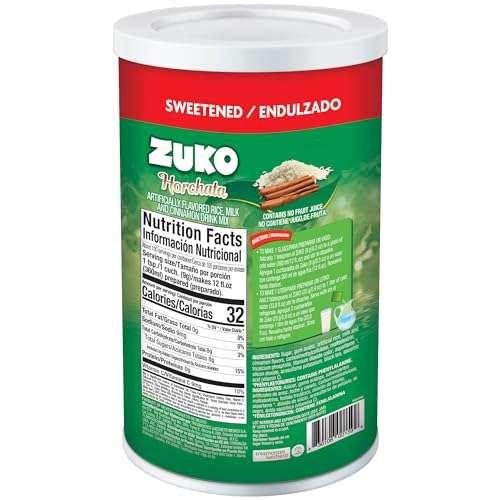 ZUKO HORCHATA INSTANT POWDER DRINK, CANISTER, NO SUGAR NEEDED, 33.4 OZ (PACK OF 1)