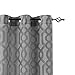 jinchan Light Filtering Curtains for Living Room Bedroom French Jacquard Curtains 63 inches Length Geometric Moroccan Tile Pattern Privacy Curtains Grey Grommet Top 2 Panels Window Curtains Set
