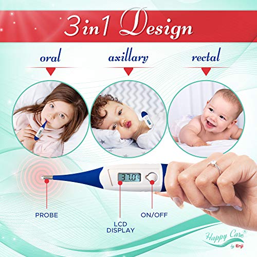 Thermometer Fast 10-30 Seconds Thermometer for Adults, Oral Thermometer, Thermometer for Fever, Celsius and Fahrenheit, Rectal, termometro Underarm Thermometers, Digital Baby Infant Kid Babies and Pet