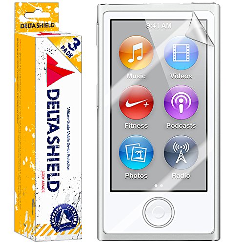 DeltaShield Screen Protector for Apple iPod Nano (7th Generation)(3-Pack) Anti-Bubble Military-Grade Clear TPU Film