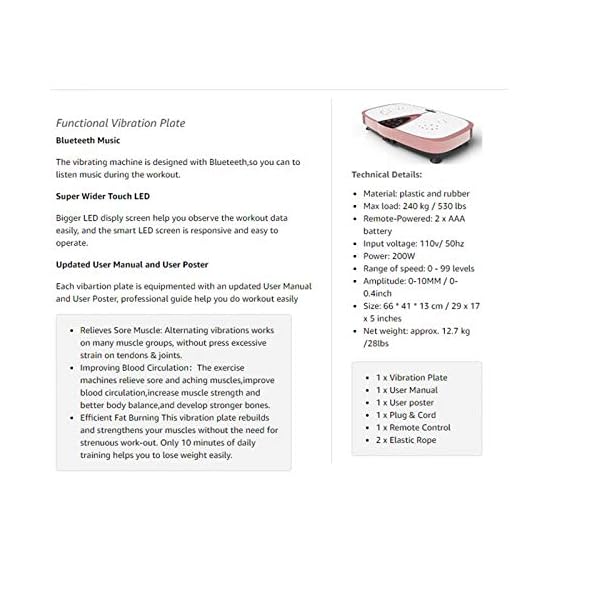 H-XH-Vibration-Plate-4d-Vibration-Fitness-Trainer-bluetooth-Speaker-RemoteWhole-Body-Exercise-Machine-5-Programs-Massage-Fitness-Platform-330-Lbs H-XH Vibration Plate 4d, Vibration Fitness Trainer +bluetooth Speaker+ Remote,Whole Body Exercise Machine 5 Programs Massage Fitness Platform 330 Lbs