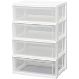 アイリスオーヤマ チェスト ワイド 4段 幅54×奥行40×高さ82.2cm ホワイト/クリア W-544