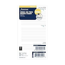 Filofax Personal week on two pages lined 2024
