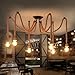 GuLighting 6 Heads American Country Retro Industrial Hemp Rope Chandelier Living Room Restaurant pendant lights light Fixture Not Included Bulb