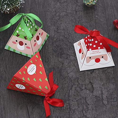 Alapaste Gift Boxes Set of 30 Decorative Candy Boxes,Cookies, Goodies Christmas Candy Bags Santa Claus Reindeer Xmas Tree Gift Box Present Packaging for Festival Holiday New Year