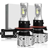 NINEO H13 9008 LED Headlight Bulbs - CREE Chips - 12000Lm 6500K Extremely Bright All-in-One Conversion Kit,360 Degree Adjustable Beam Angle
