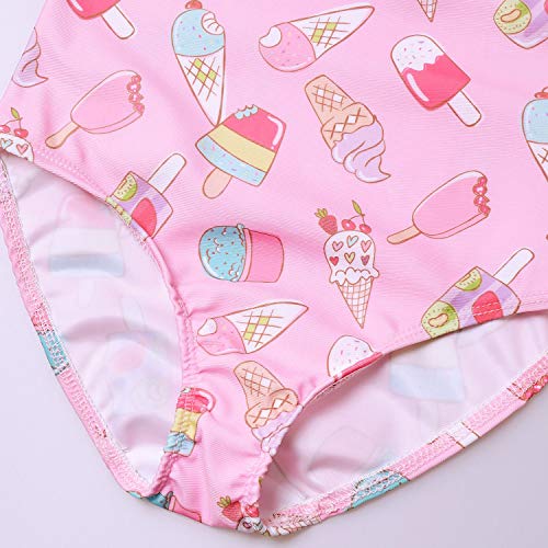 QPANCY Swimsuits for Little Girls 6t One Piece Ice Cream Bathing Suits Kid Beach Outfit - Thumbnail 5