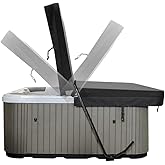 Hot Tub Cover Lift Bar,Two Sides Spa Lifter,Height 45.3&ldquo; - 72.1&rdquo; Width 53.5&ldquo; - 84&rdquo; Adjustable Cover Lifting &amp; Removal System,Installs Under Hot Tubs, Spas, Fits Most Indoor&amp;Outdoor Hottubs,Spas