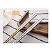 Jili Online 1 Pair Stainless Steel Chopsticks EcoFriendly Square Tableware Metal Cutlery - White Gold