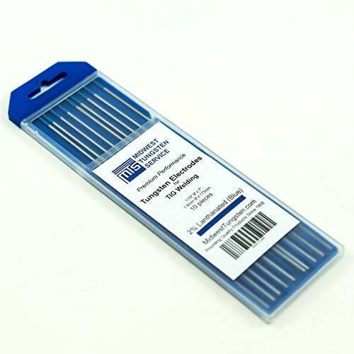 TIG Welding Tungsten Electrodes 2% Lanthanated 1/16 x 7 (Blue, WL20) 10-Pack by Midwest Tungsten Service