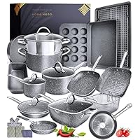 Granite Cookware Sets Nonstick Pots and Pans Set Nonstick - 23pc Kitchen Cookware Sets Induction Cookware Induction Pots and Pans for Cooking Pan Set Granite Cookware Set Non Sticking Pan Set Granite Cookware Sets Nonstick Pots and Pans Set Nonstick - 23pc Kitchen Cookware Sets Induction Cookware Induction Pots and Pans for Cooking Pan Set Granite Cookware Set Non Sticking Pan Set