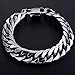 Trendsmax 15mm Silver Tone Rombo Double Curb Cuban Link Mens Chain 316L Stainless Steel Bracelet 8inch