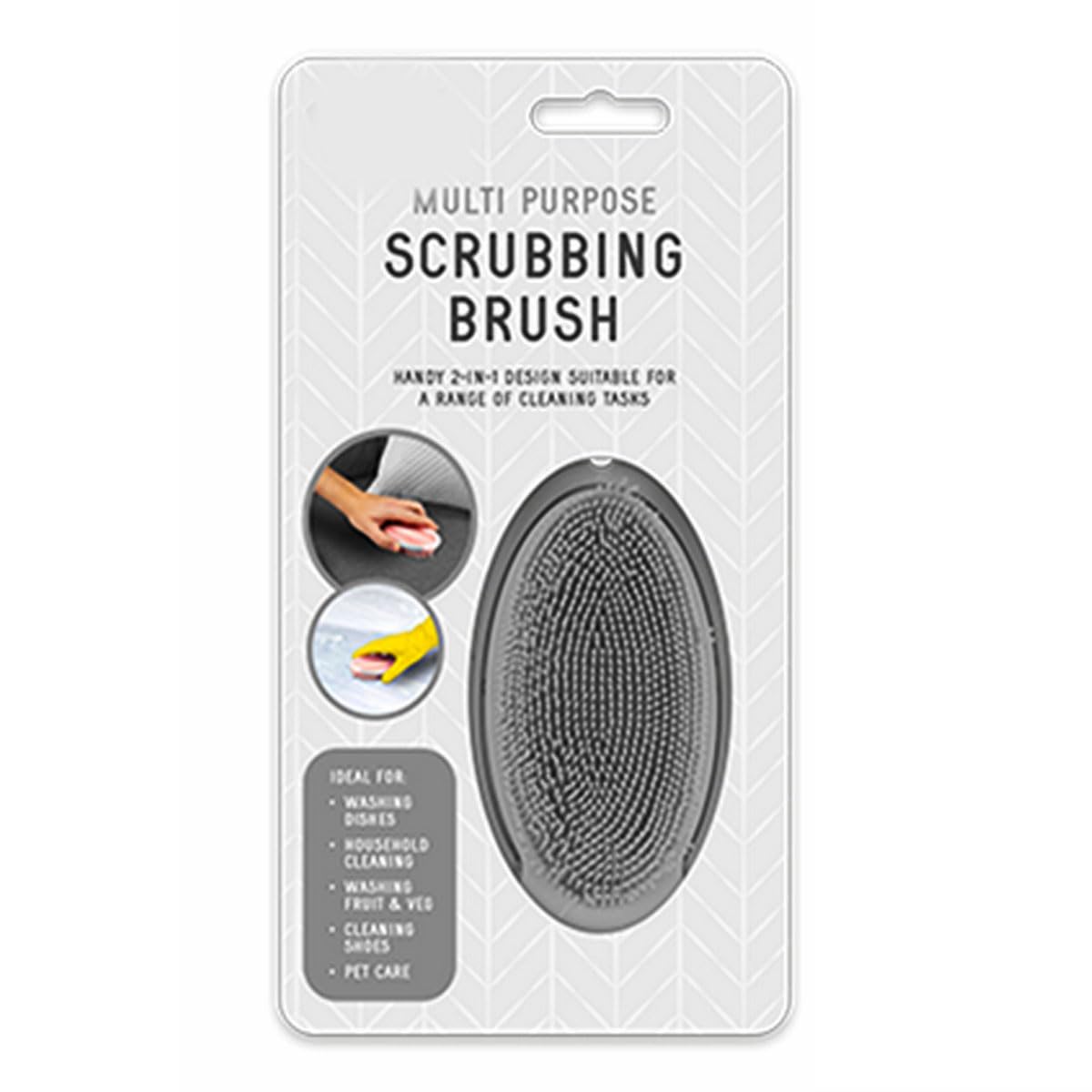 Zale Yardley Cleaning Brush, Silicone Scrubbing Brush, Non Scratch Sponges, Cleaning Scourer Brush, Reusable Silicone Sponge, For washing vegetables, Fruit, Dishes and Pots, Kitchen Accessories (Grey)