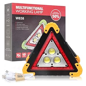 OurLeeme Led-waarschuwingslicht, waarschuwingsdriehoekig, waterdicht, 4 modi, 30 W, witte schijnwerper voor noodauto…