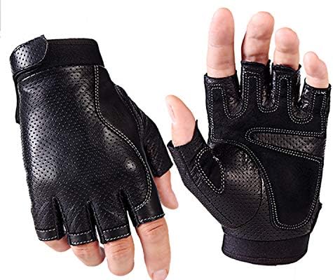 Fingerless Gloves,Driving Gloves Men, Porous Riding Cycling Breathable Comfortable Texting Gloves