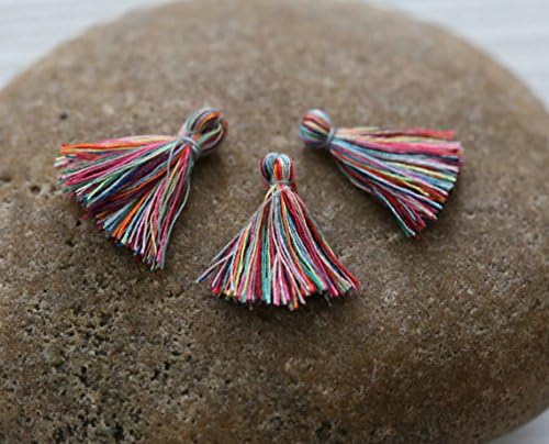 Foxy Findings Tiny Multi-Color Thread Tassel Set of 5 PS038