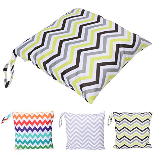 cici store Baby Nappy Bag Waterproof Reusable Washable Wet Dry Cloth Zipper Diaper Bag (gray)