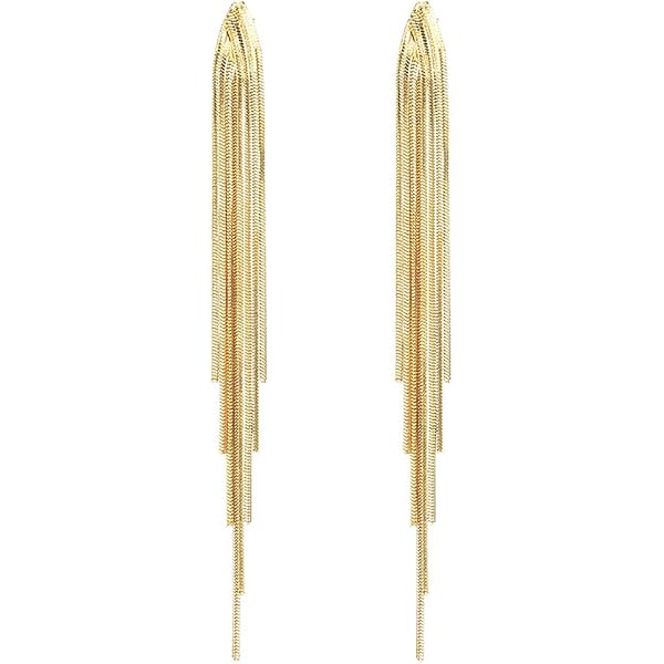 LOKLIFFAI Bow Drop Dangle Earrings For Women | Long Tassel Chain Statement Earrings Wedding Party - View #4