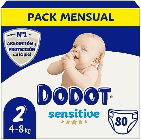 Fraldas para bebês dodot sensitive tamanho 2, 80 fraldas, [fraldasnappyweight], nossa nº 1 em proteção da pele