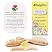 4 Piece Baby Hair Brush Set with Natural Hair Products: Baby Brush, Cradle Cap and Baby Comb | Baby Essentials or Baby Registry for Baby Shower | Baby Gift Set for Newborn, Toddler or New Mom