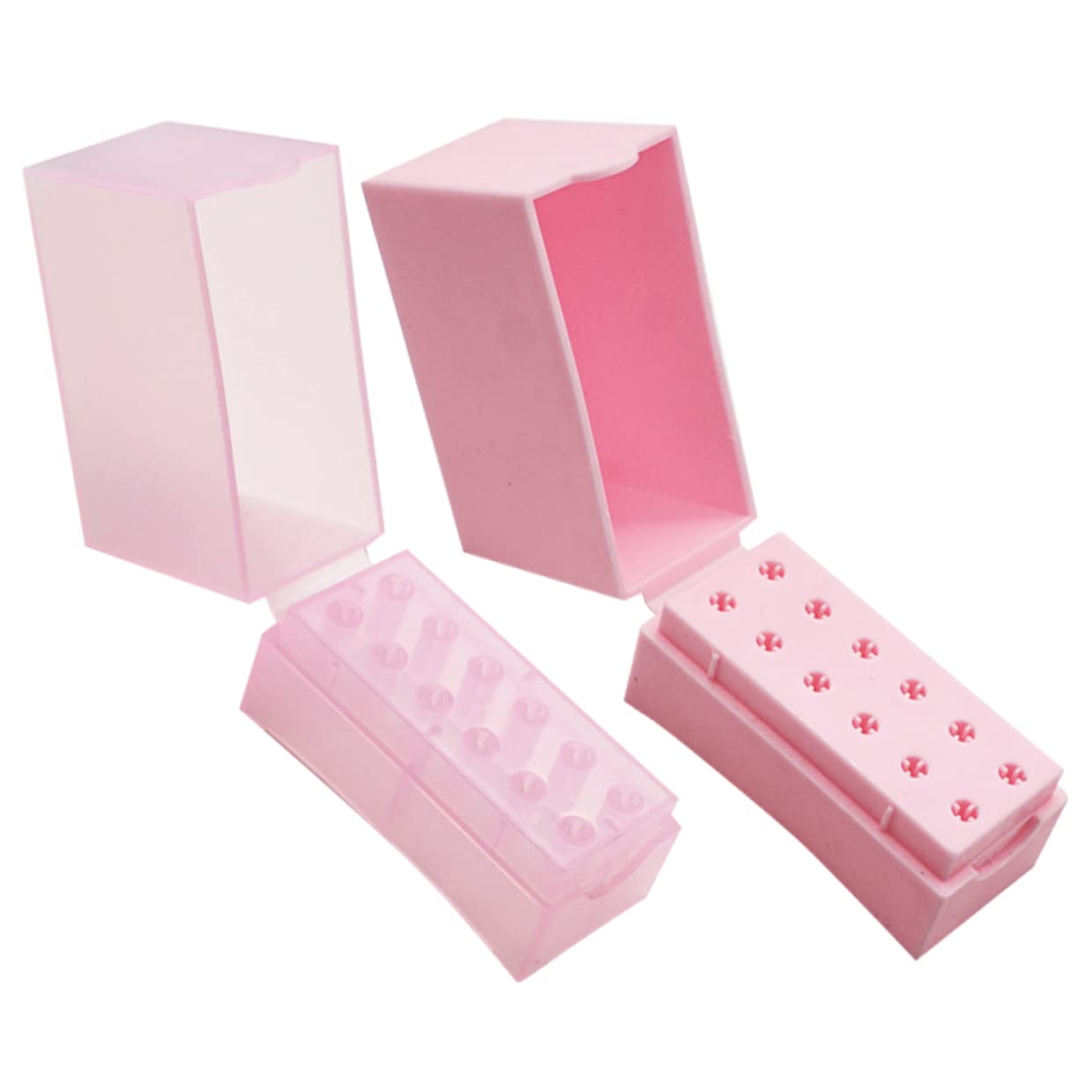 2pcs Nail Drill Bit Holder Storage Box Practical Organizer for Nail Polishing Portable Display Case for Manicure Supplies for Salon and Home Use