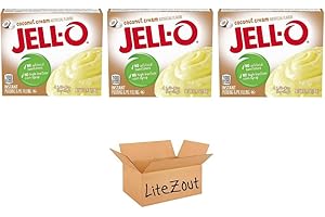 Jell-O Instant Coconut Cream Pudding & Pie Filling 3.4 oz Boxes, (Pack of 3), by Litezout