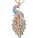 EASYA Animal Keychain Cute Charm Peacock Bling Crystals Rhinestone Handbag Purse Charm Key Chain Keyring Holder,Multicolor
