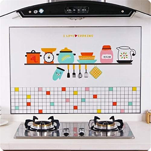 Madlst Removable Self-Adhesive Foil Oil Proof Waterproof Wall Sticker Tile Decal Wallpaper Kitchen Bathroom Decor