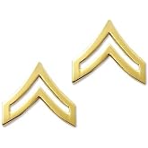 US Army Brite Shiny Metal Pin-On Rank