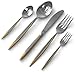 CLEARANCE fimicc Flatware Set with 24K Gold Plated 18/10 Stainless Steel - Elegant Silverware set of 20 Pieces - Cutlery Set Service for 4
