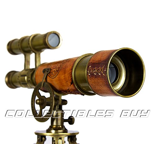 A Table DÃ©cor Telescope Vintage Marine Gift Functional Instrument Collectibles Gift Item (Brass Antique + Leather)