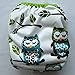 One Size Cloth Diaper Cover Snap with Double Gusset (Owl&Tree)