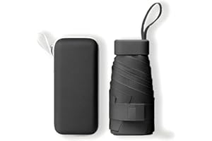 Travel Mini Umbrella for Purse With Case, Travel Umbrella Compact Mini, Portable Pocket-Sized Small Umbrella, UPF 50+ Sun & R