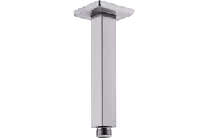 TRUSTMI Square Shower Arm with Flange Stainless Steel 6 Inches Extension Pipe for Rainfall Shower Head Ceiling Mounted, Brushed Nickel