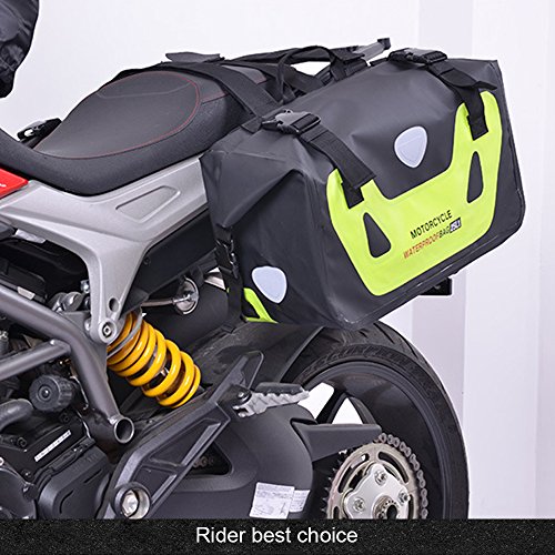 Vogvigo Motorcycle Side Saddle Bags, Waterproof Pannier Bags Motorcycle Travel Luggage Bag (Green)