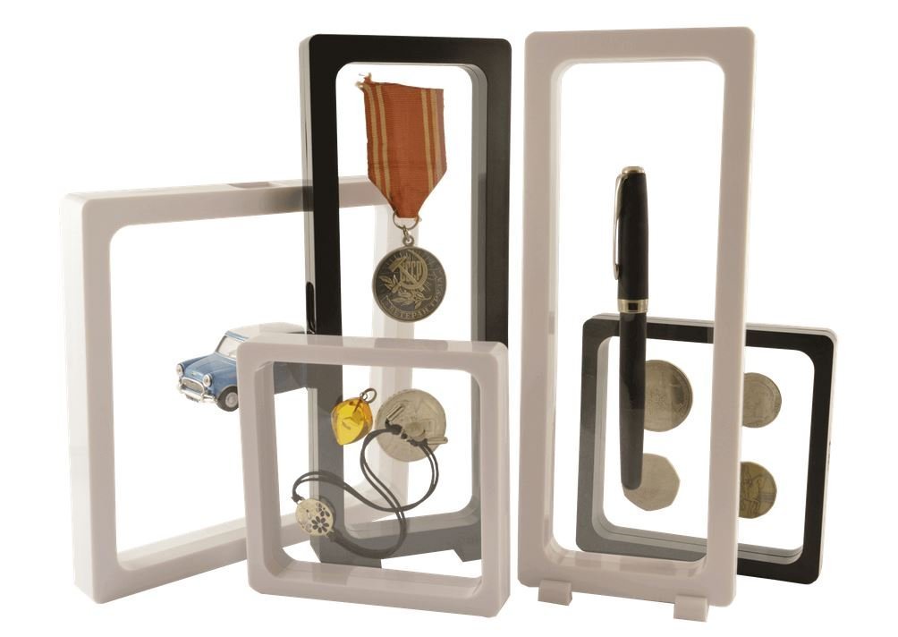 Size 230 x 90 mm black frame display; wall storage coin rack; coin