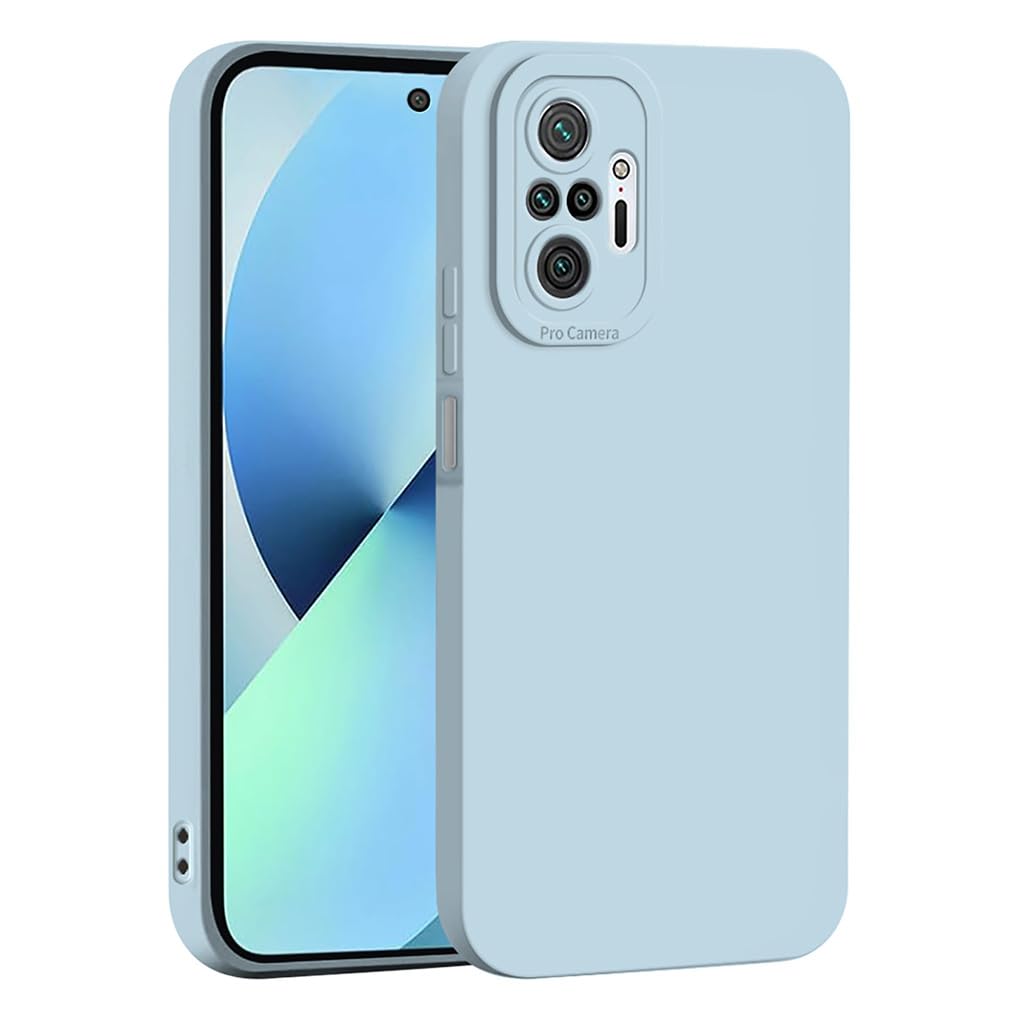 SEAHAI Case for Xiaomi Redmi Note 10 Pro 4G, Ultra Thin Premium Soft Silicone Phone Cover with Thickened Camera Protection Design, Shockproof TPU Bumper Fashion Case Cover - Light Blue