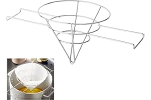 GEEX DEPOT Deep Fryer Oil Cone Filter Holder for Filters, Commercial 10" Deep Fryer Oil Filters Stand, for Maple Syrup Filters, Beeswax, cooking oil filters Non-Woven Premium Cones (10" Filter Stand only)