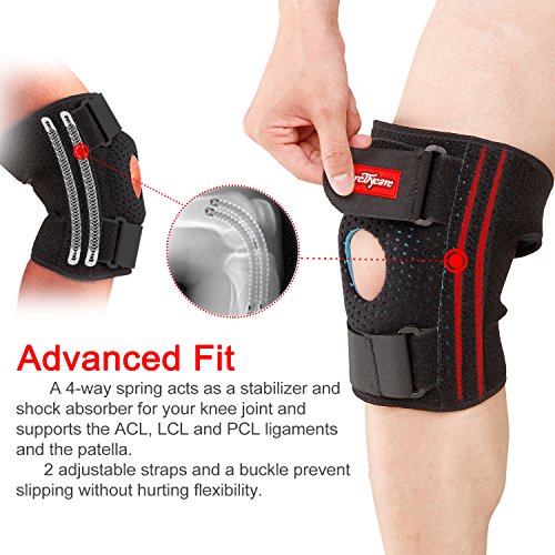 Knee Braces PrettyCare Knee Brace Support Unique Silicon Patella Stabilizer & Bilateral Spring