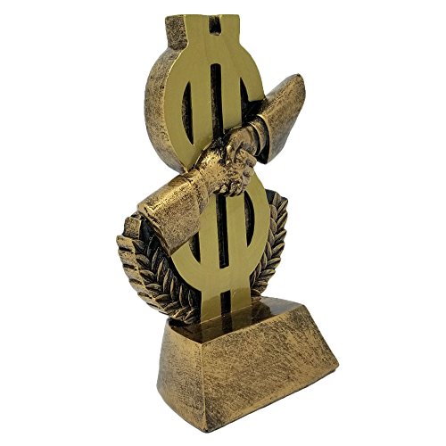 Dollar Sign Trophy 5.5 inch Tall Gold Top Sales Award Decade Awards