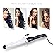 Curling Iron, 1-1/4 Inch Professional Curling Wand | Ceramic Ionic Tech, Damage-free Hair Curler with Thermal Glove | Digital Thermostat & Instant Heating-up | Universal Voltage, White, by HeyBeauty